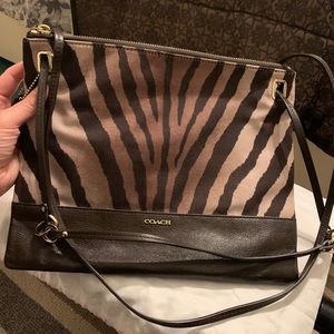 Authentic Zebra coach tablet purse